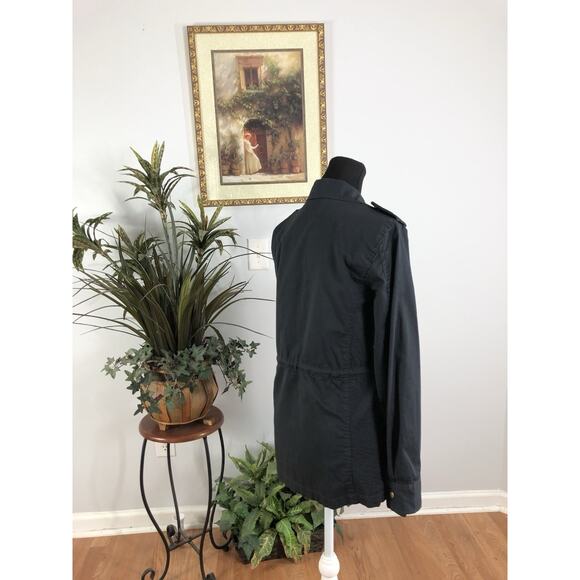 Lily Aldridge Jacket Coat Women’s 6 Blue Full Zipper Front Long Sleeve Military - Picture 5 of 13